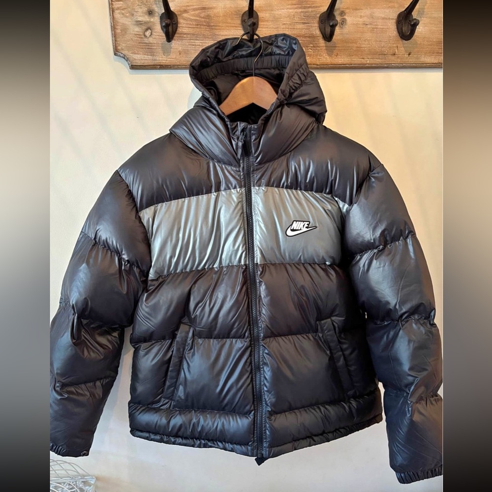 NEW Nike Kid’s Size XL Therma-Fit Repel Puffer Winter Jacket - Black & Grey